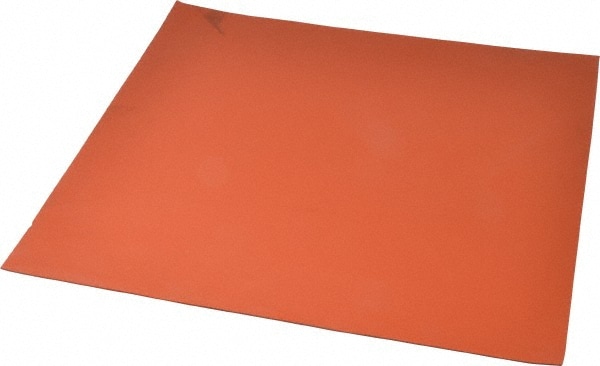 Sheet: Silicone Rubber, 12" Wide, 12" Long, Orange-Red