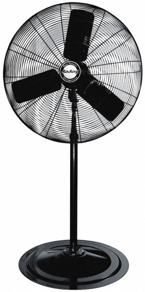 30" Blade, 1/4 hp 7,400 Max CFM, Non-Oscillating Pedestal Fan - 120 Volts, 3 Speed
