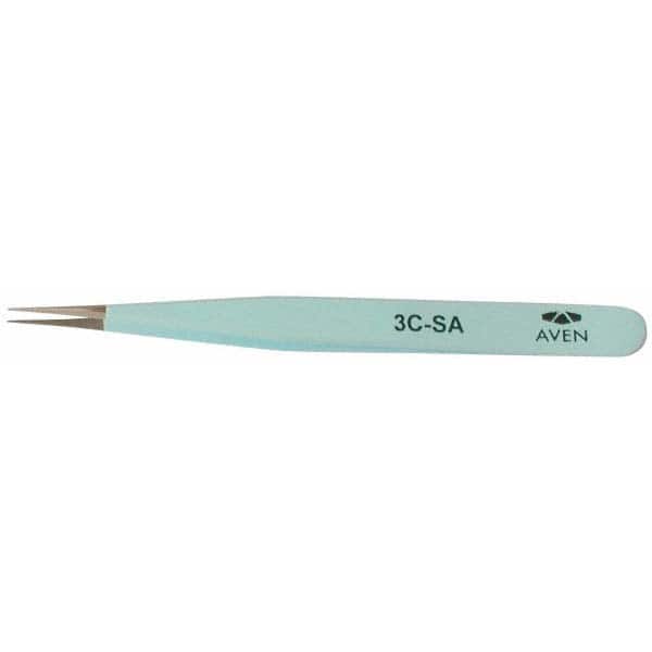 Color-Coded Precision Tweezer: 3C-SA, Stainless Steel, 4-1/4" OAL