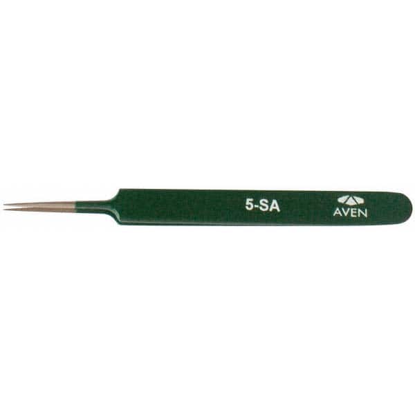 Color-Coded Precision Tweezer: 5-SA, Stainless Steel, 4-1/4" OAL
