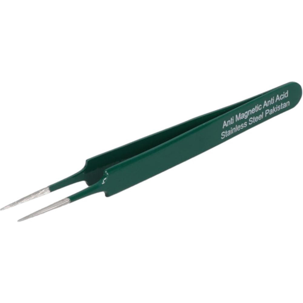 Color-Coded Precision Tweezer: 5-SA, Stainless Steel, 4-1/4" OAL