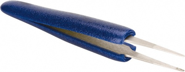 Ergonomic Cushion Grip Tweezer: 2A-SA, Anti-Magnetic Stainless Steel, Straight Tip, 4-3/4" OAL