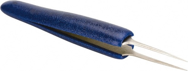 Aven 18062ER Ergonomic Cushion Grip Tweezer: 5-SA, Anti-Magnetic Stainless Steel, Straight Tip, 4-1/4" OAL 