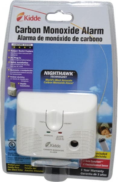 Kidde 21025759 Smoke & Carbon Monoxide (CO) Alarms; Alarm Type: Smoke ; Power Source: Plug-In ; Sensor Type: Electrochemical ; Mount Type: Wall ; Interconnectable: Non-Interconnectable ; Decibel Rating (dB): 85.00 