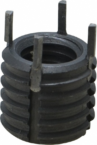 Thread Locking Insert: 3/8-16 Internal Thread, 9/16-12 External Thread, UNC, 1/2" OAL, Heavy-Duty Keylocking - Carbon Steel