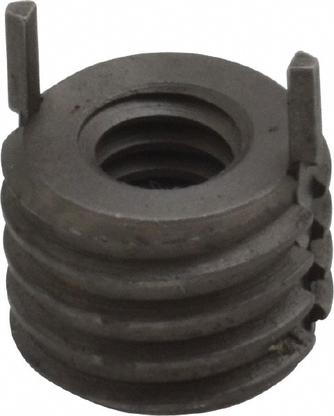 Jergens 215-065934 Thread Locking Insert: 1/4-20 Internal Thread, 1/2-13 External Thread, UNC, 0.37" OAL, Heavy-Duty Keylocking Image