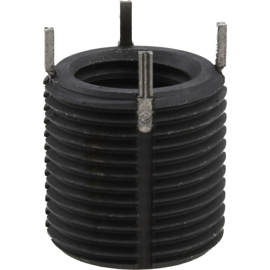 Jergens Thread Locking Insert: M14 x 2 Internal Thread, M20 x 1.5 External Thread, Metric Coarse, 20 mm OAL, Heavy-Duty Keylocking - Carbon Steel