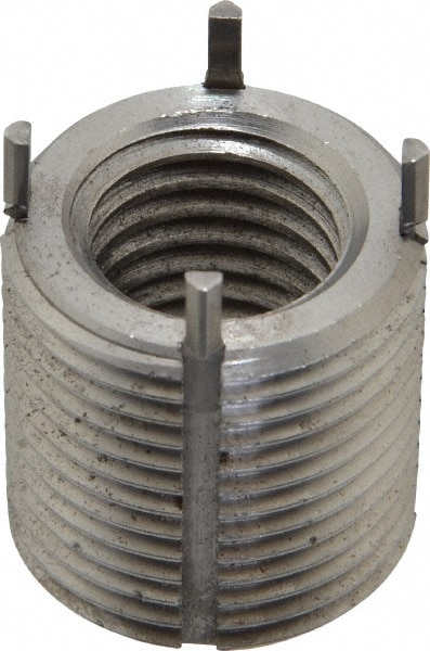 Jergens 215-066309 Thread Locking Insert: 3/4-10 Internal Thread, 1-1/8-12 External Thread, UNC, 1-1/8" OAL, Heavy-Duty Keylocking Image