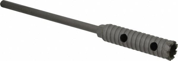 1-1/8", 4-1/2" Flute, Fast Spiral, Carbide Tipped, Rebar Cutter Drill Bit - 12" Overall Length, 1/2" Dia Straight Shank