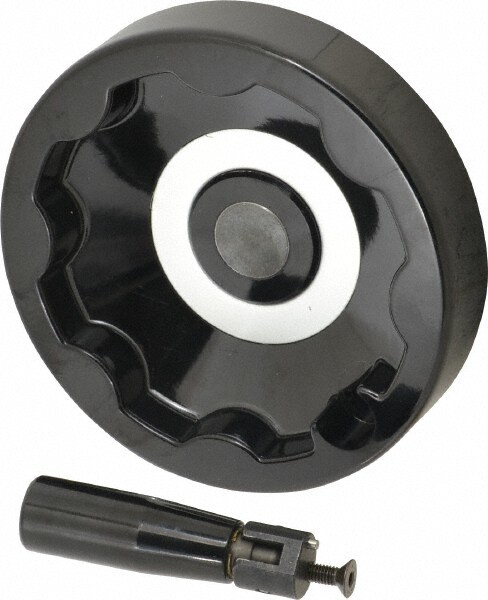 Solid Handwheels; Type: Handwheel w/Handle; Hub Diameter: 1.8900; Diameter (Decimal Inch): 5.9100; Thread Size: 0.94; Hole Diameter: 1.26 in; Handle Length: 2.56 in; PSC Code: 5340; Bore Diameter: 1.2600; Bore Diameter: 1.2600; D3 Dimension: 1.73; Wheel H