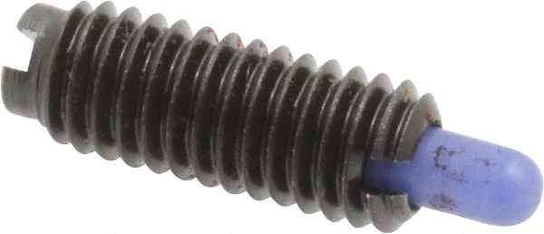 Threaded Spring Plunger: M6 x 1, 16 mm Thread Length, 3.02 mm Dia, 4 mm Projection