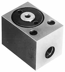 3.14" Effective Piston Area, 1/2" Operation Stroke Length, 1.96 Cu In Operating Volume, Single-Acting Block Clamp Cylinder