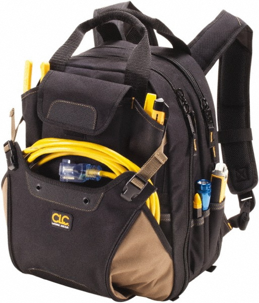 Tool Bags & Totes: Holder Type: Backpack; Closure Type: Zipper; Material: Polyester; Color: Black - Polyester