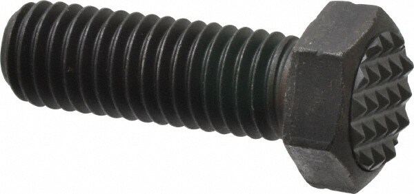 Serrated Tooth, 1/2-13, 1-1/2" Shank Length, 1-1/2" Thread Length, Black Oxide Finish, Hex Head, Adjustable Positioning Gripper