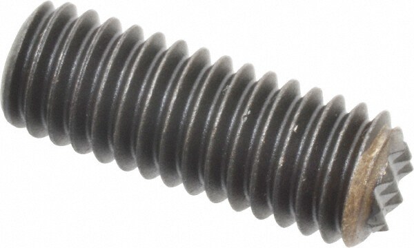 Serrated Tooth, 3/8-16, 3/16" Internal Hex, 1" Thread Length, Black Oxide Finish, Fully Threaded, Adjustable Positioning Gripper