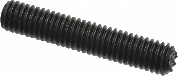 Serrated Tooth, 3/8-16, 3/16" Internal Hex, 2" Thread Length, Black Oxide Finish, Fully Threaded, Adjustable Positioning Gripper