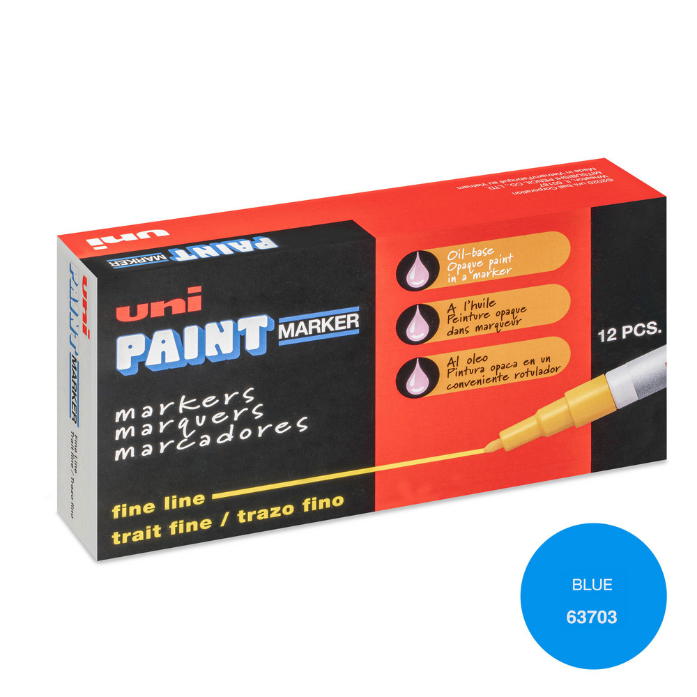 Paint Pen Marker: Blue, Oil-Based, Line Point