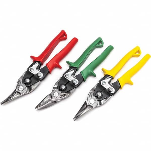 1-1/2-Inch Cut Gray Tools Left and Straight Cutting Offset Aviation Snips 9-3/4-Inch Long