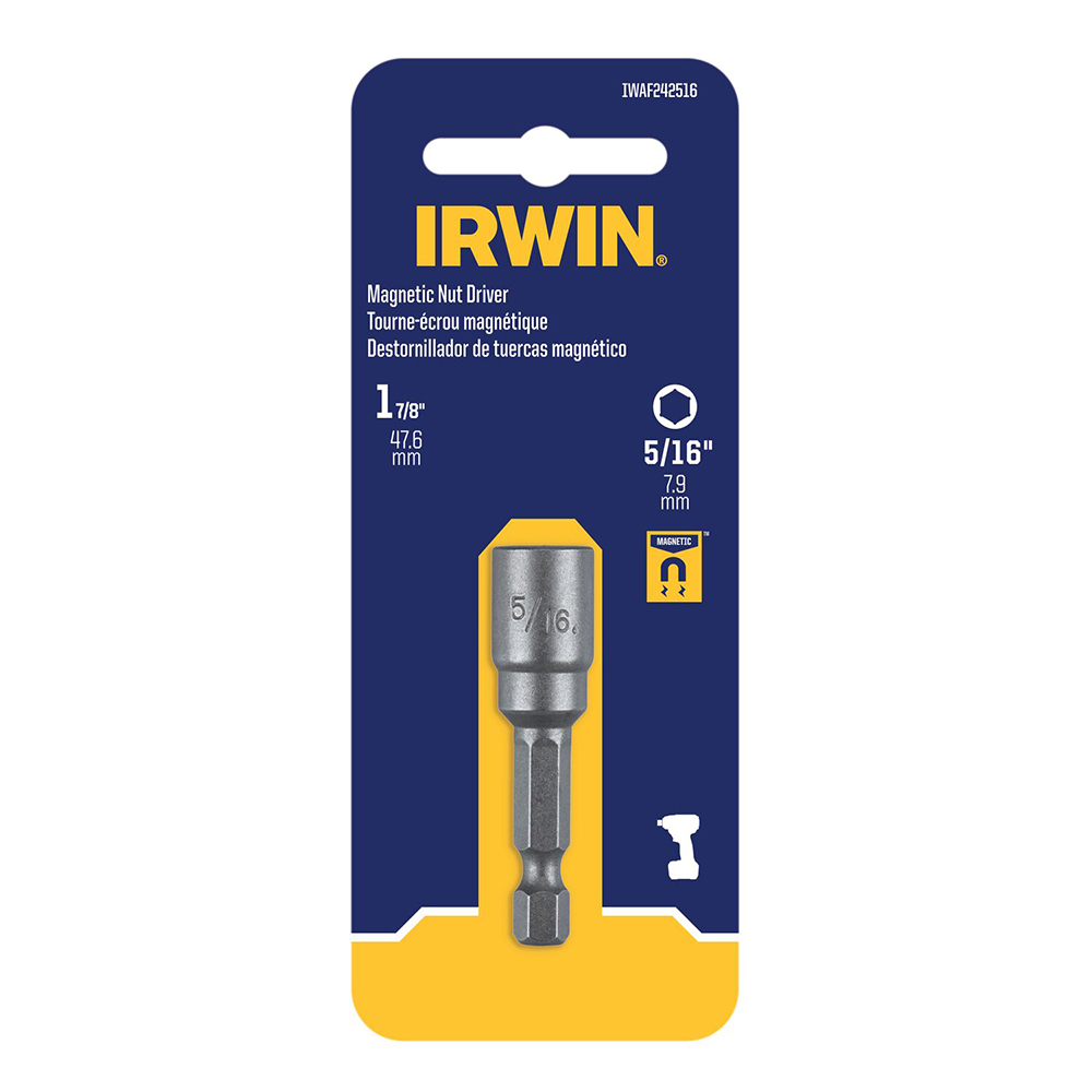 Irwin Power Screwdriver Bit Nut Driver Bit, 1/4" Hex MSC Direct