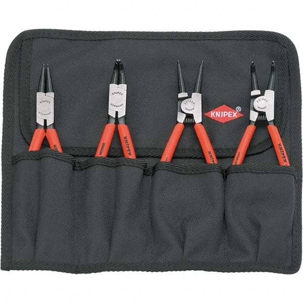 Plier Sets; Set Type: Internal Ring Pliers ; Container Type: Tool Roll ; Overall Length: 6-3/4 in; 7-1/4 in ; Handle Material: Plastic Coated