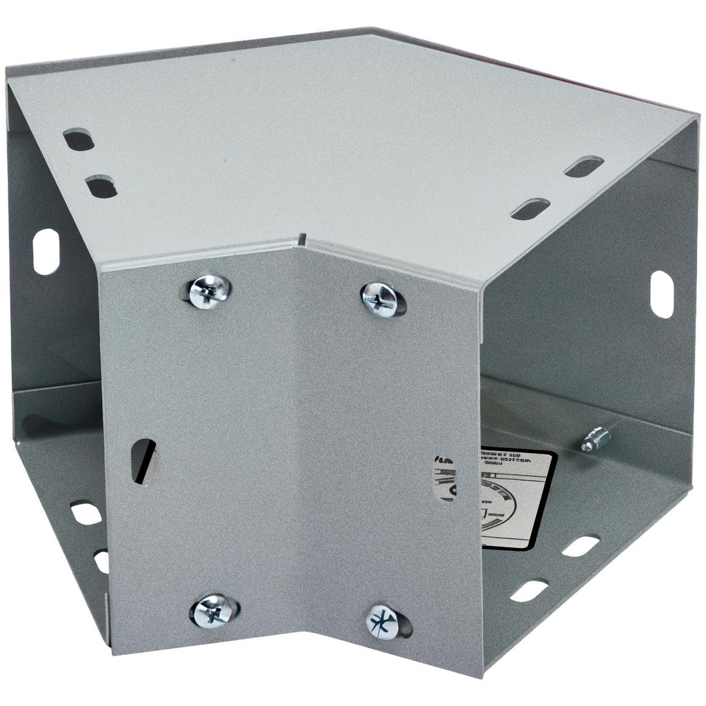 Cooper B-Line 6 Inch Wide x 6 Inch High, Raceway Elbow End - 45° , Gray, For Use w/ Lay In Wireways, Type 1 Screw Cover Wireway