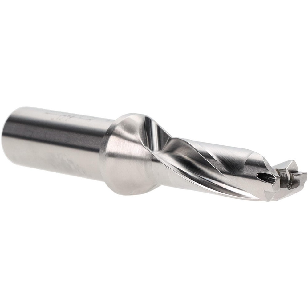 Replaceable-Tip Drill: 0.591 to 0.626" Dia, 1.77" Max Depth, 3/4" Straight-Cylindrical Shank