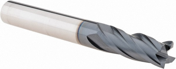 Iscar 5621193 Square End Mill: 3/8 Dia, 7/8 LOC, 3/8 Shank Dia, 2-1/2 OAL, 4 Flutes, Solid Carbide 