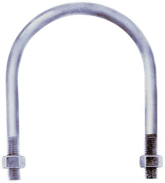 Gibraltar GIB53137 Round U-Bolt: Without Mount Plate, 1-8 UNC, 4-3/4" Thread Length, for 18" Pipe, Steel Image