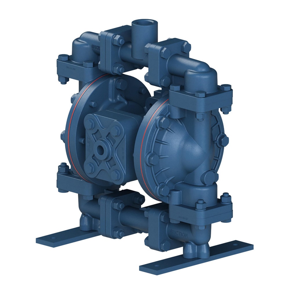 Air Operated Diaphragm Pump: 1/2" NPT, Aluminum Housing