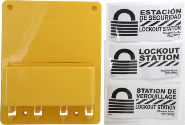 Master Lock S1700 Tag & Padlock/Hasp Lockout Station: Empty, Polycarbonate Station 