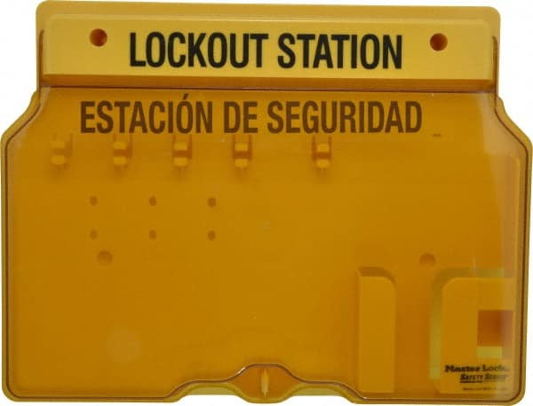 Master Lock 1482BES Padlock Lockout Station: Empty, 4 Max Locks, Polycarbonate Station 