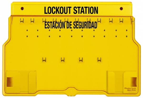 Master Lock 1483BES Padlock Lockout Station: Empty, 10 Max Locks, Polycarbonate Station 
