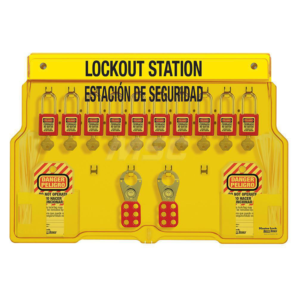 Master Lock - Padlock Lockout Station: Equipped, 10 Max Locks ...