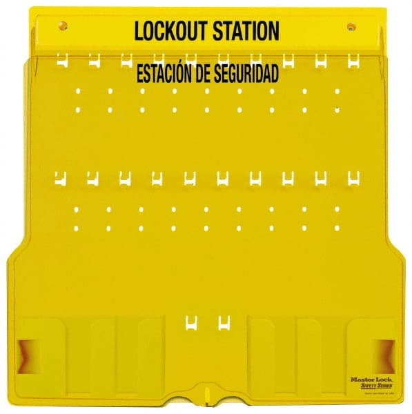 Master Lock 1484BES Padlock Lockout Station: Empty, 20 Max Locks, Polycarbonate Station 