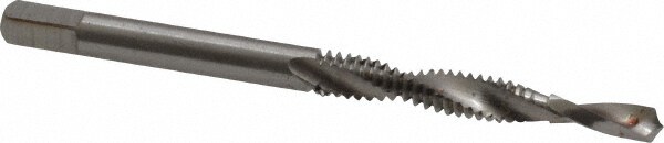 Combination Drill Tap: #6-32, H3, 2B, 2 Flutes, High Speed Steel