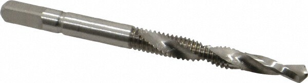 Combination Drill Tap: #8-32, H3, 2B, 2 Flutes, High Speed Steel