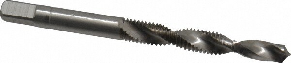 Combination Drill Tap: #10-32, H3, 2B, 2 Flutes, High Speed Steel