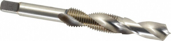 Combination Drill Tap: 7/16-20, H3, 2B, 2 Flutes, High Speed Steel