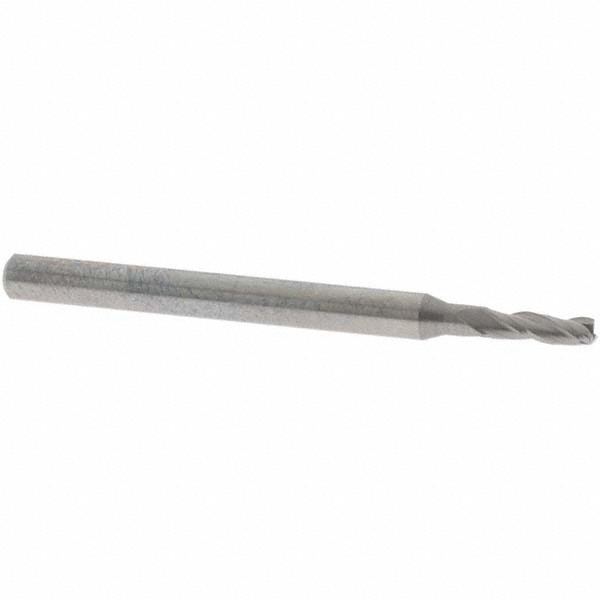 Square End Mill: 0.0787'' Dia, 0.2756'' LOC, 3 Flutes, Solid Carbide