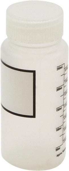 100 to 999 mL Polyethylene Wide-Mouth Bottle: 2.4" Dia, 5.7" High