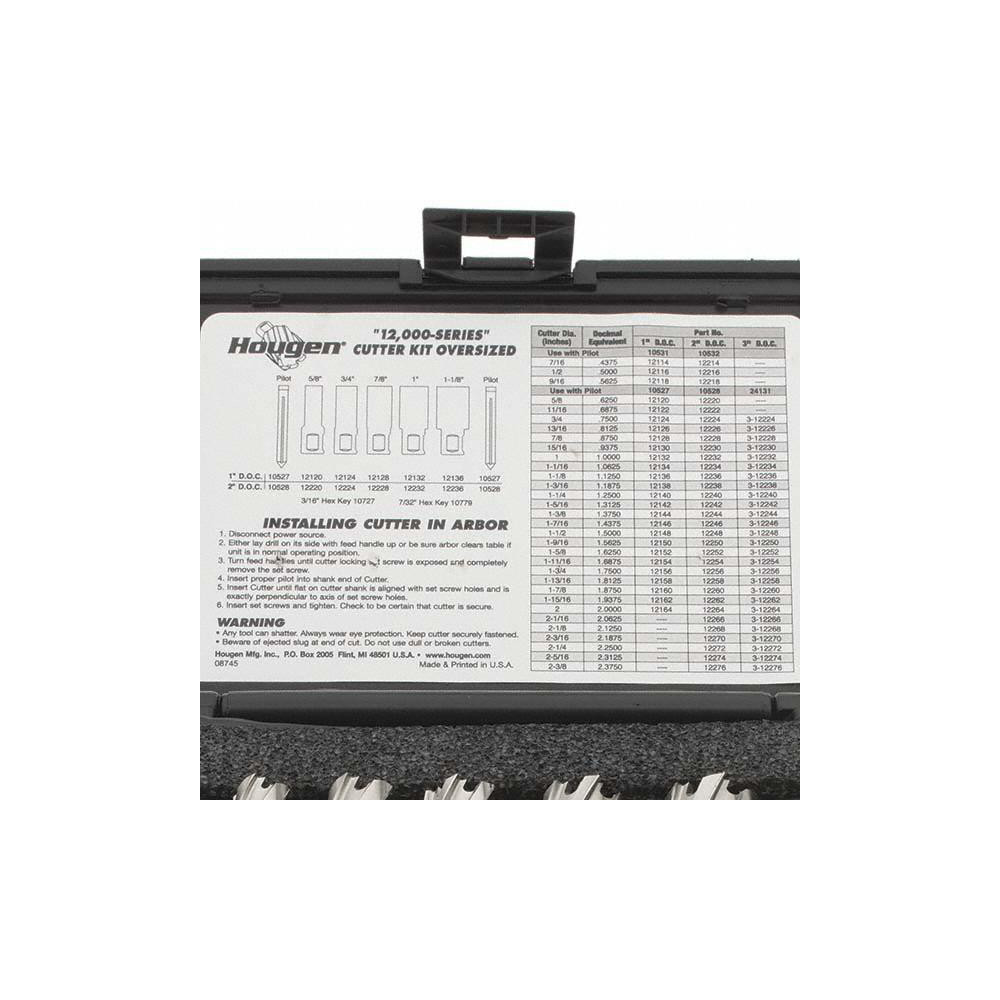 thumbnail image 2 of Hougen 12005 12,000-Series Oversized Annular Cutter Kit - 1" Depth, Tin Coated, For Magnetic Drills 2 of 6