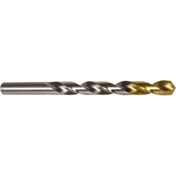 Jobber Length Drill Bit: 3.30 mm (0.1299) Dia, 118 deg, HSS - TiN Finish, 65.00 mm OAL, Right Hand Cut, Regular Spiral Flute, Straight Shank, Series A002