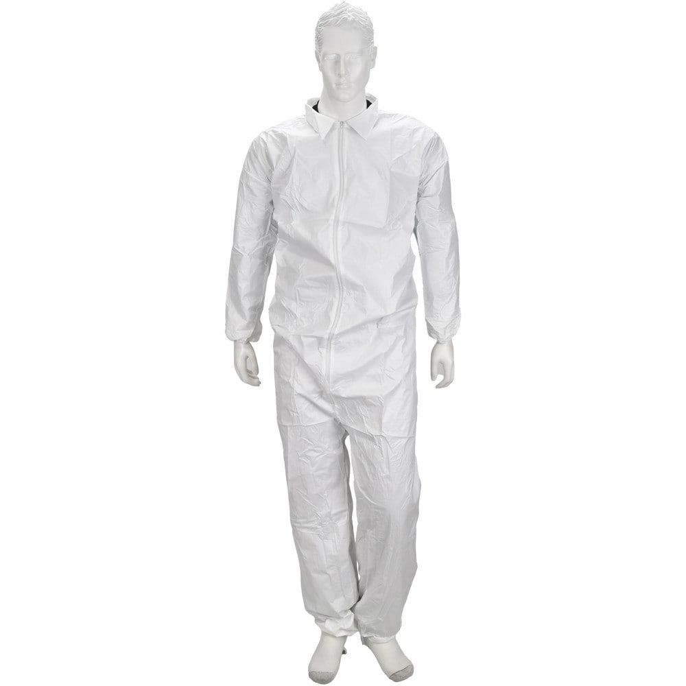 Coverall: White, Non-Disposable, Medium, 50G, Pack