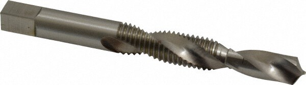 Combination Drill Tap: D6, 6H, 2 Flutes, High Speed Steel