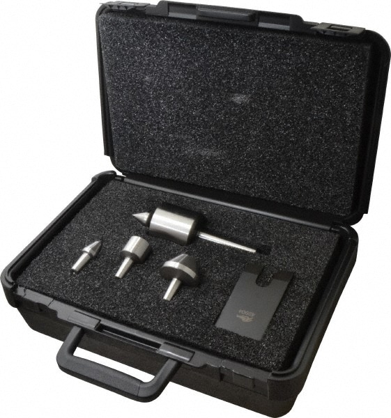 4 Point, 100 Lb Max Workpiece, Bull Nose, Female, Standard & Tracer Points, Hardened Tool Steel, Live Center & Point Set