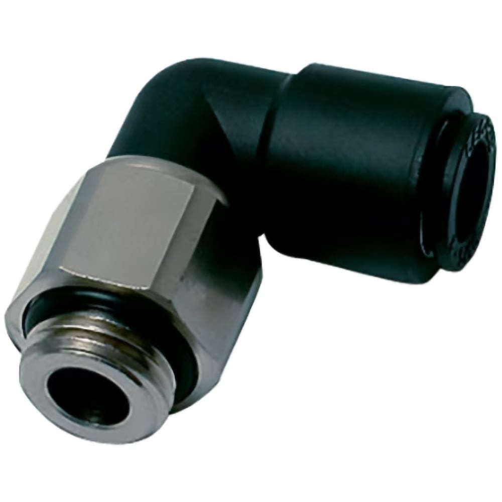 Push-To-Connect Tube to Male & Tube to Male BSPP Tube Fitting: Oscillating Male Elbow, 1/8" Thread