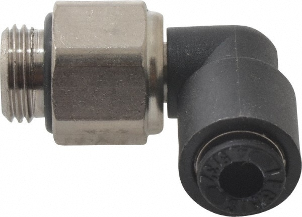 Legris 3189 04 10 Push-To-Connect Tube to Male & Tube to Male BSPP Tube Fitting: Oscillating Male Elbow, 1/8" Thread Image