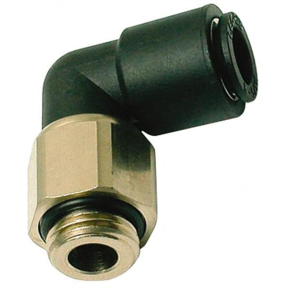 Legris 3189 10 13 Push-To-Connect Tube to Male & Tube to Male BSPP Tube Fitting: Oscillating Male Elbow, 1/4" Thread Image