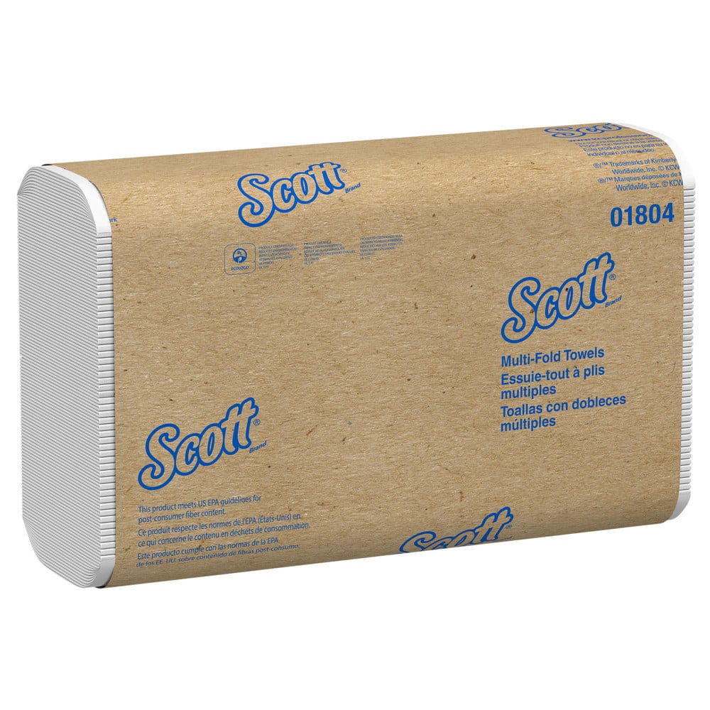 Scott 1804 Paper Towels: Multifold, 16 Rolls, 1 Ply, Recycled Fiber, White 