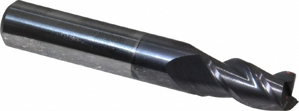12182174 Square End Mill: 9/32 Dia, 1/2 LOC, 5/16 Shank Dia, 2 OAL, 3 Flutes, Solid Carbide  